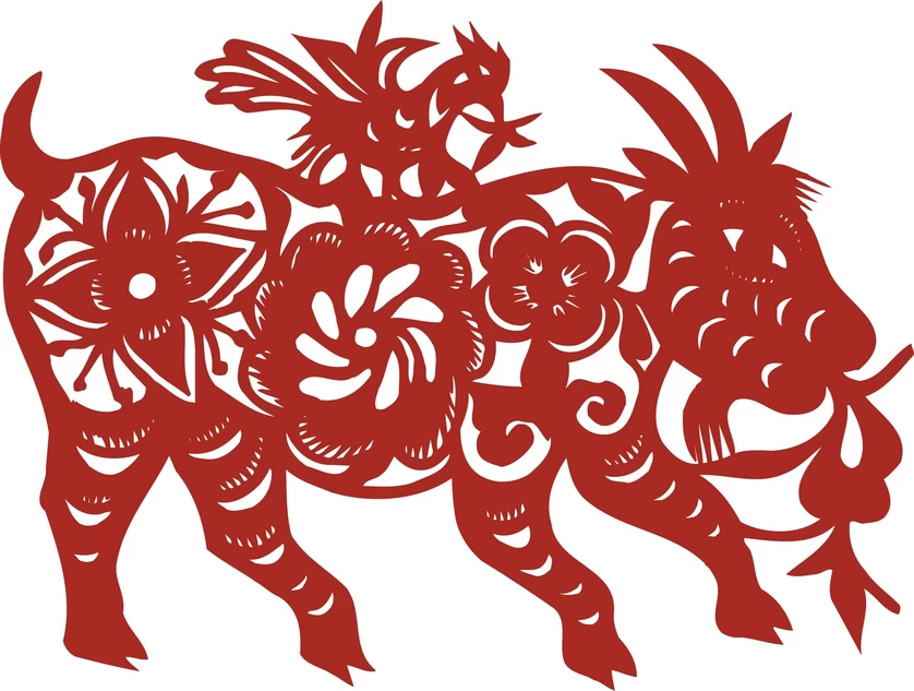 中国风中式传统喜庆民俗人物动物窗花剪纸插画边框AI矢量PNG素材【1386】